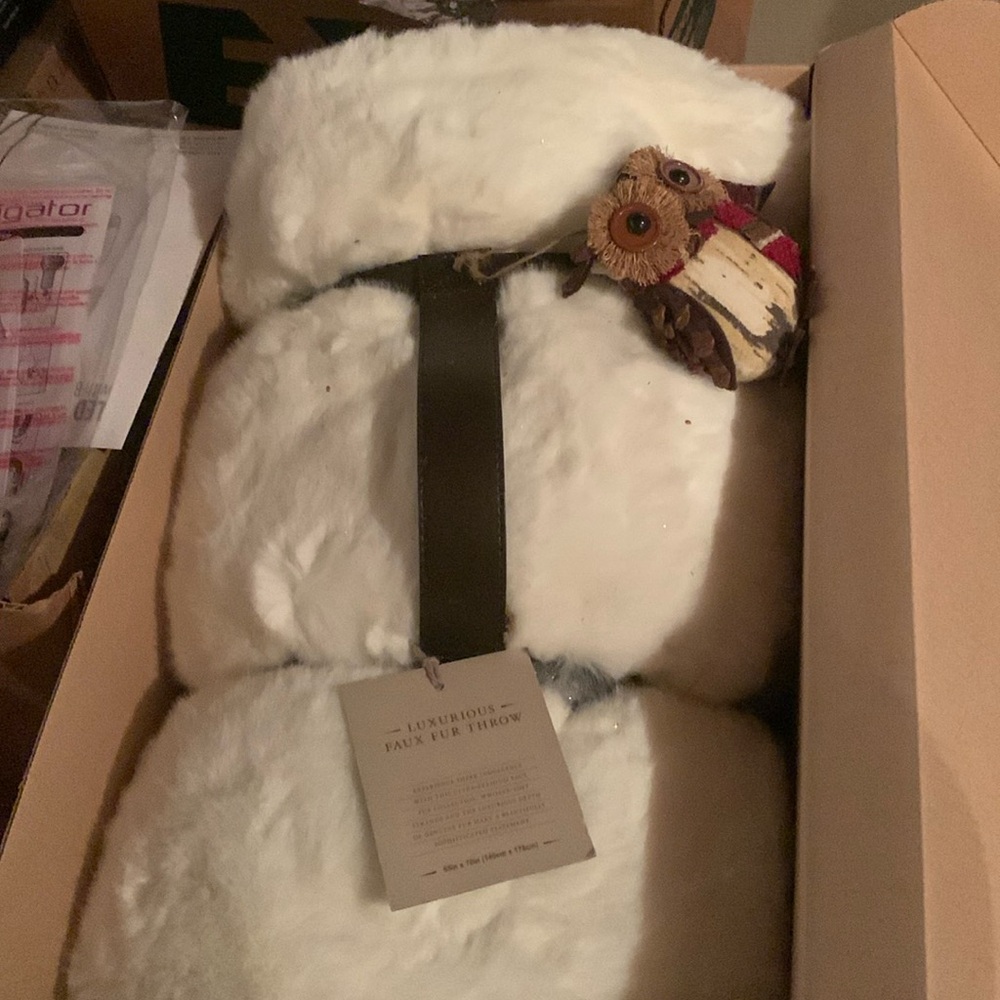 Faux Fur Polar Bear Blanket